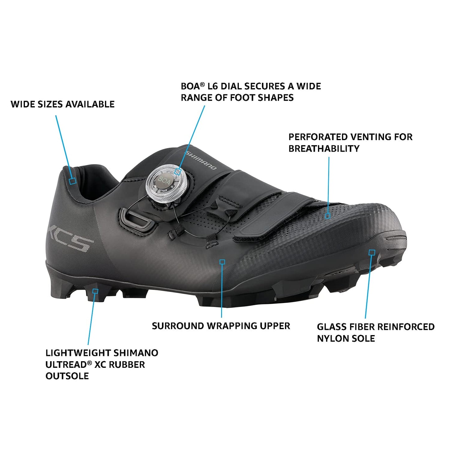 LUNAR 103-x37  High-Performance Men's XC Cycling Shoe, Black, 11-11.5